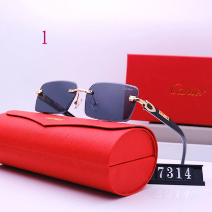 Narrow Rimless Sunglasses with Loop Hinges