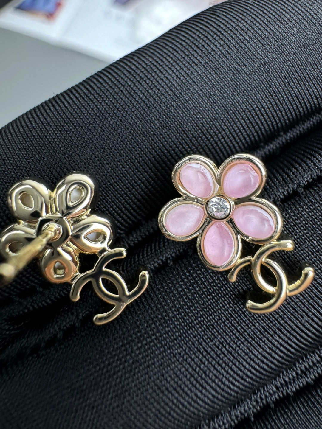 Pink Petal Flower Drop Earrings