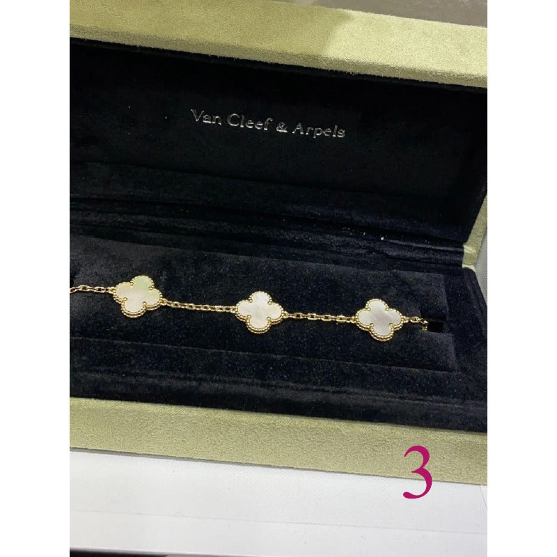 Beaded-Edge Quatrefoil Station Bracelet