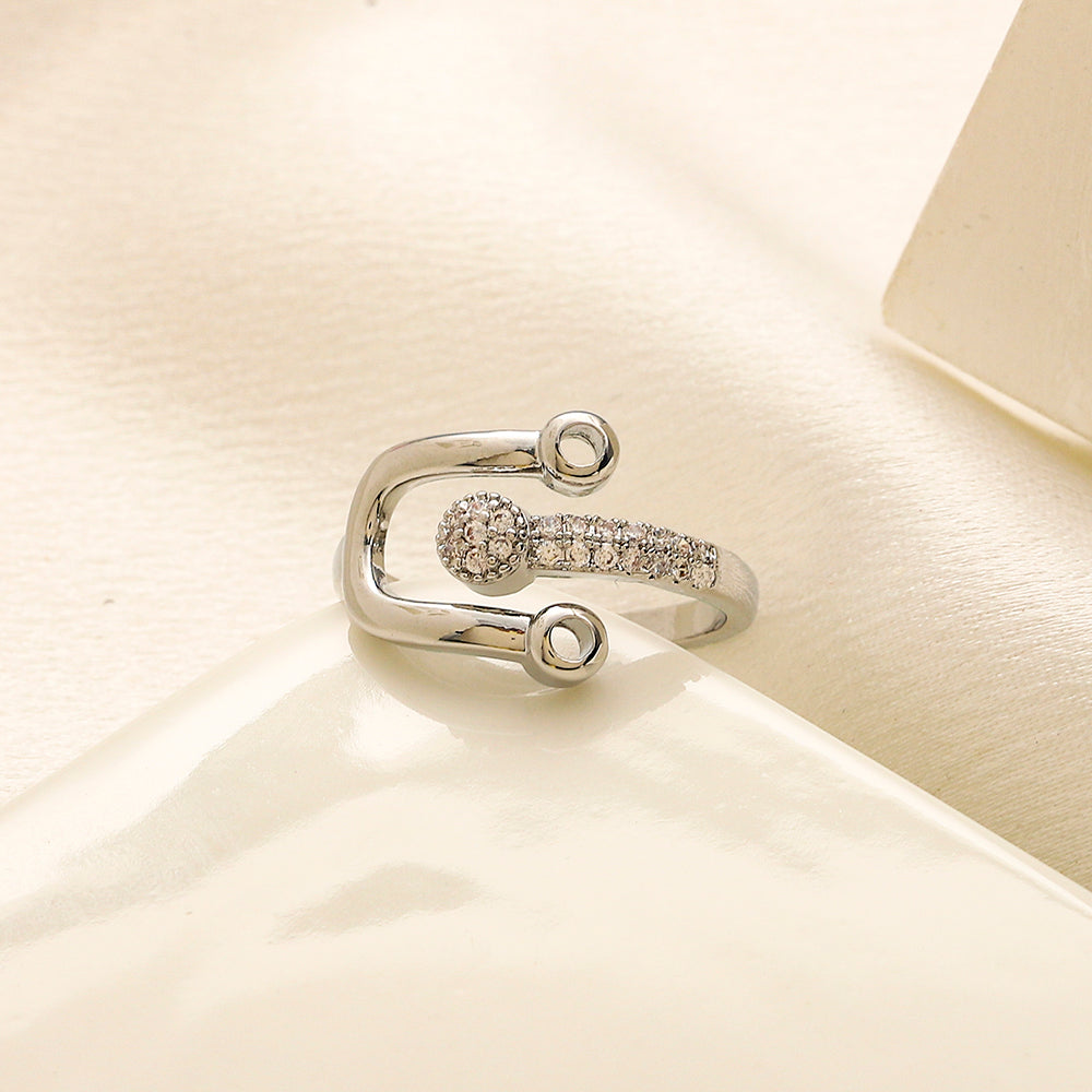 Copper Zirconium Real Gold Plated Ring,Rings Collection、T*ffany Series
