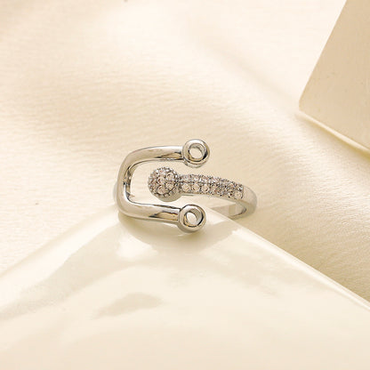 Copper Zirconium Real Gold Plated Ring,Rings Collection、T*ffany Series