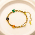 304 Stainless Steel Colorful Oval-Link Chain Bracelet