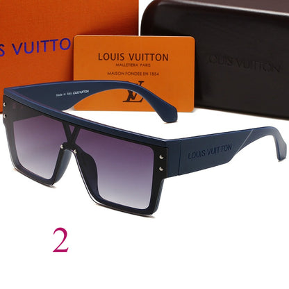 Angular Flat-Top Sunglasses with Wide Temples