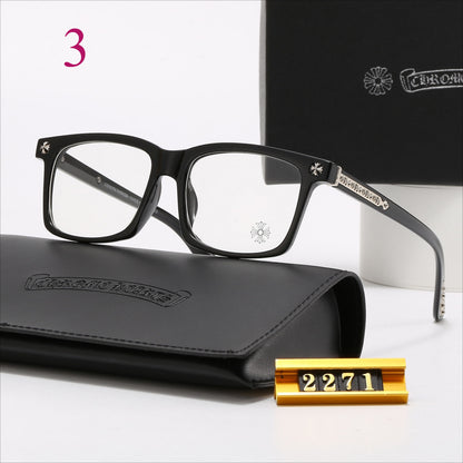 Angular Clear-Lens Glasses with Sculpted Browline