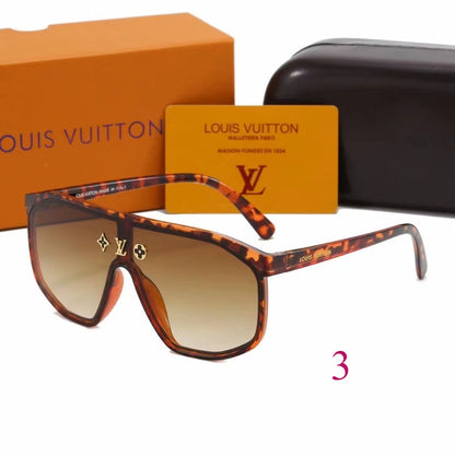 Flat-Top Monogram Shield Sunglasses with Wide Temples