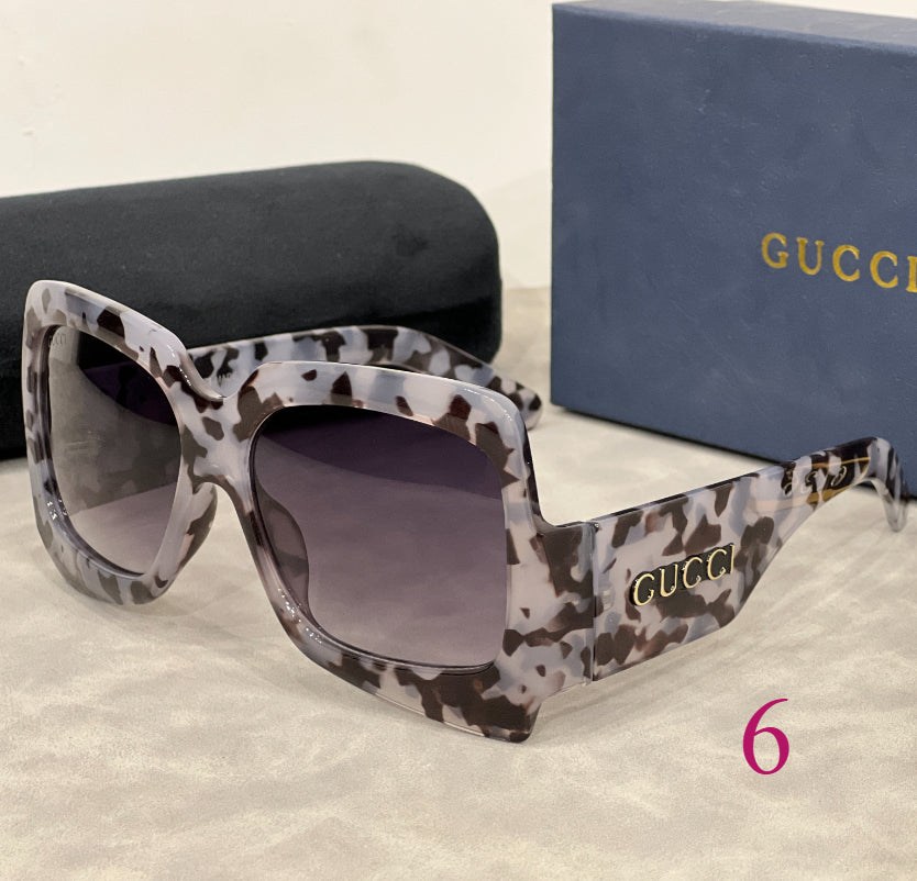 Oversized Butterfly Sunglasses with Broad Logo Temples