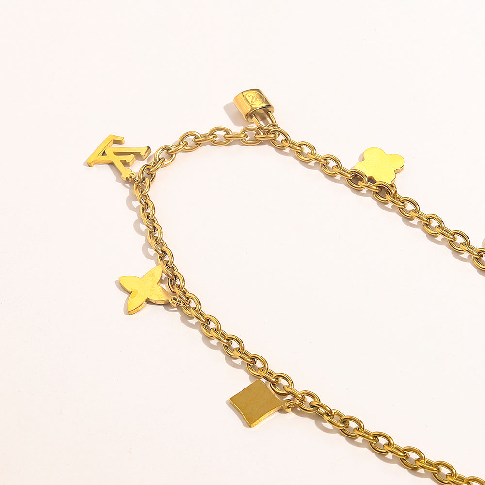 Set di collana e bracciale stampati in acciaio inossidabile 304