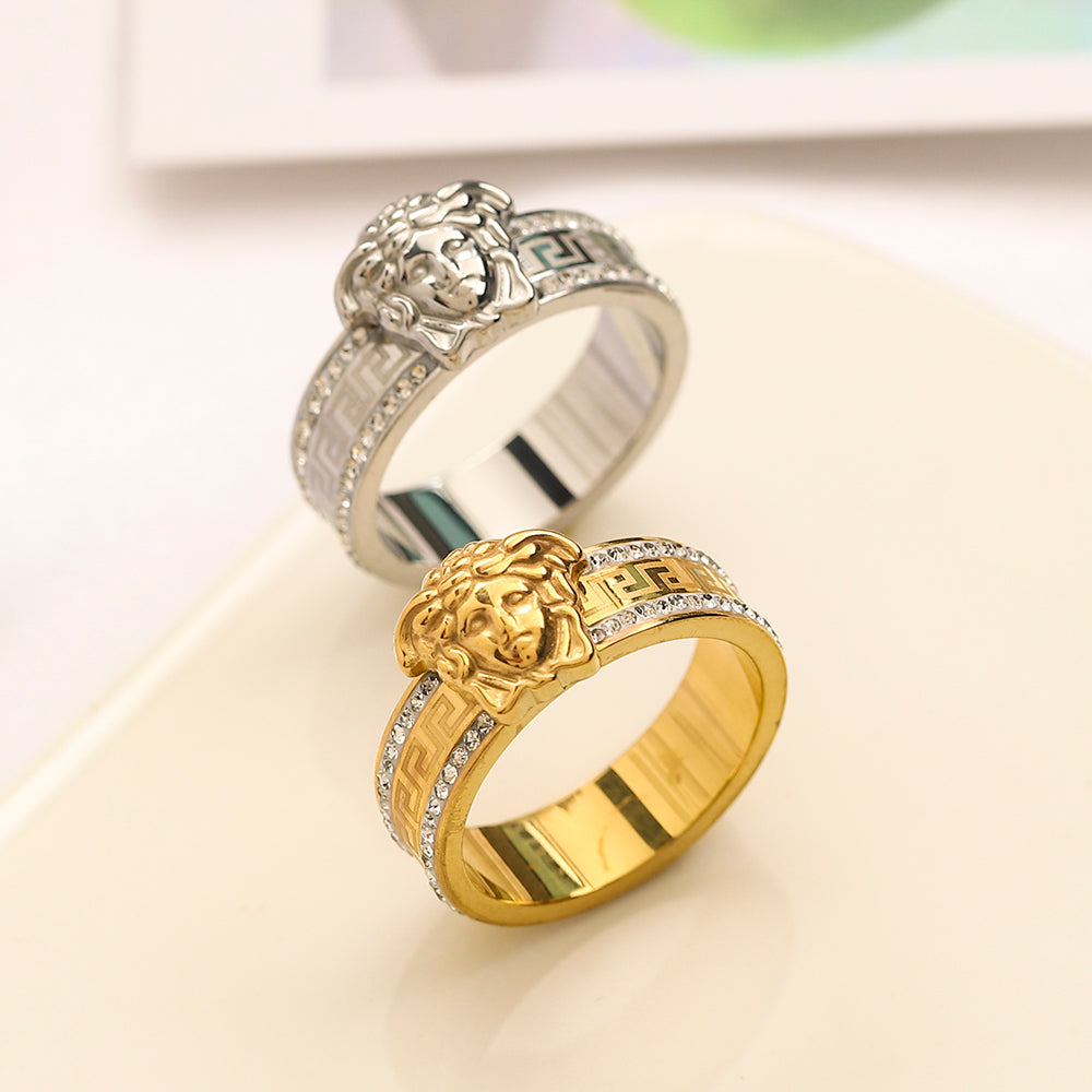 Copper Zirconium Real Gold Plated Ring,Rings Collection、V*rsace  Series