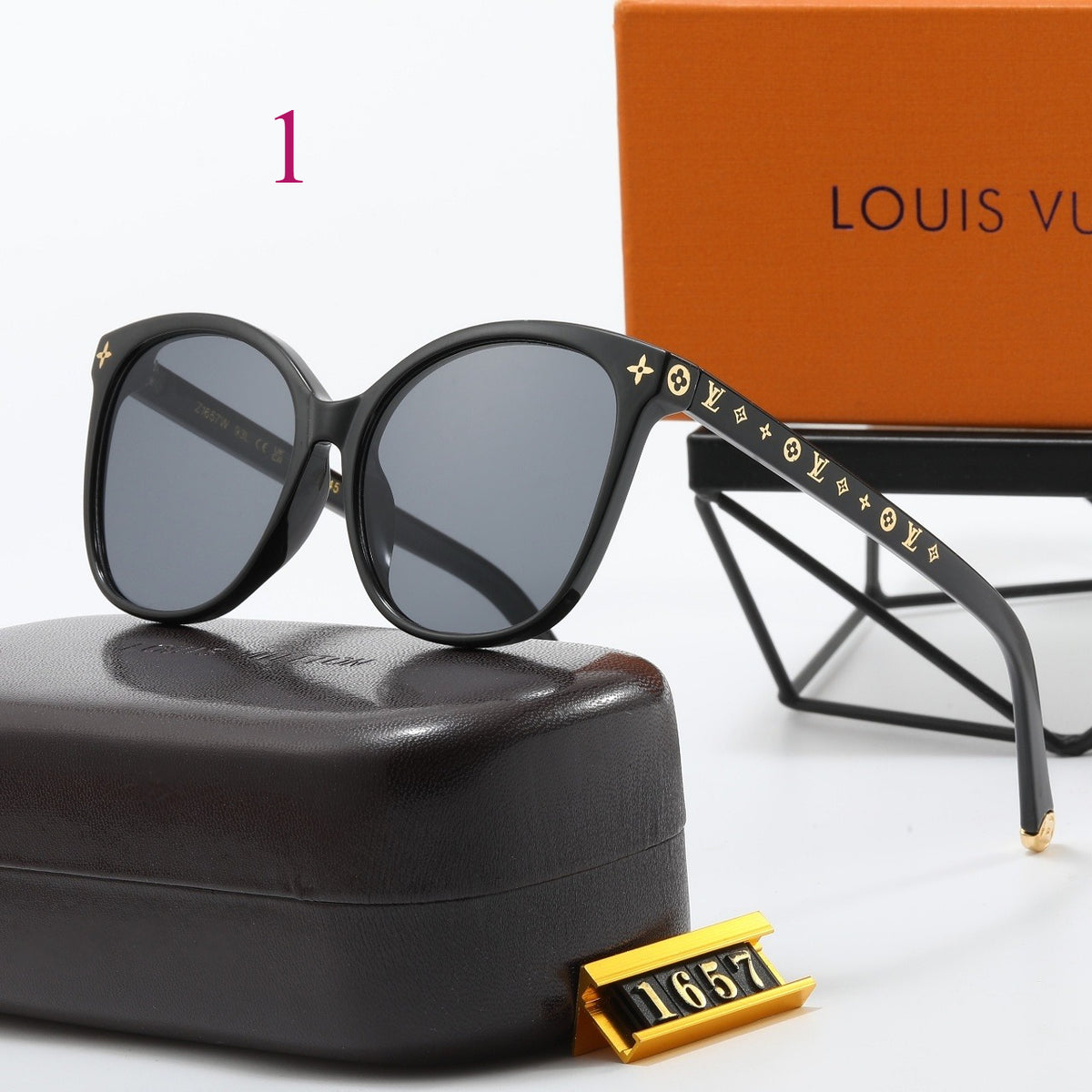 Oversized Butterfly Sunglasses with Openwork Temples