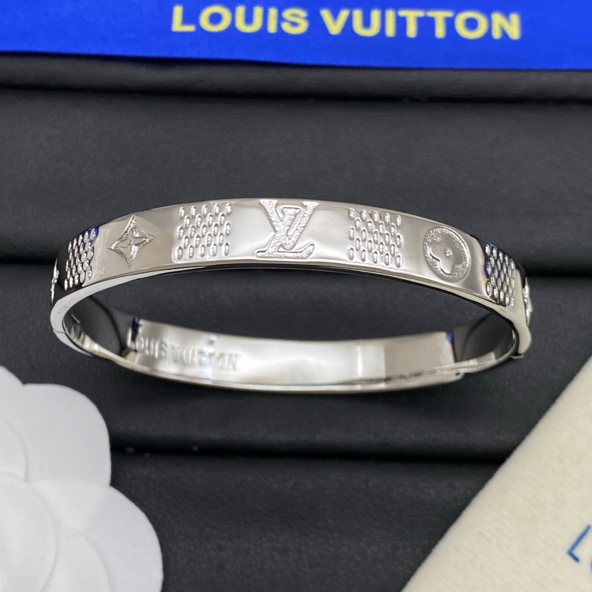 Engraved Monogram Band Bangle Bracelet