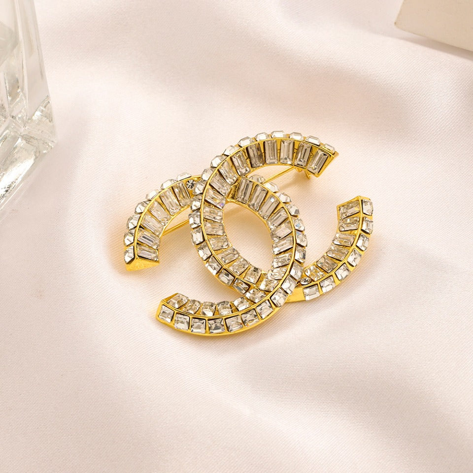 Alloy Steel Stamped Logo Brooch,Brooches Collection、CH*NEL Series