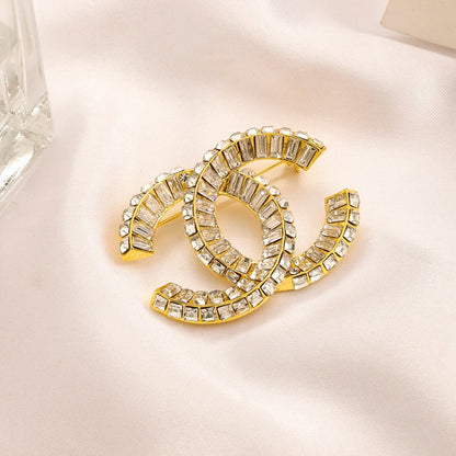 Alloy Steel Stamped Logo Brooch,Brooches Collection、CH*NEL Series