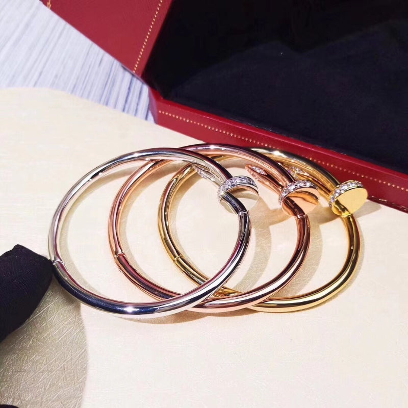 Polished Nail Bangle Bracelet