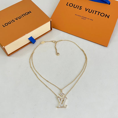 Layered Monogram Pendant Necklace