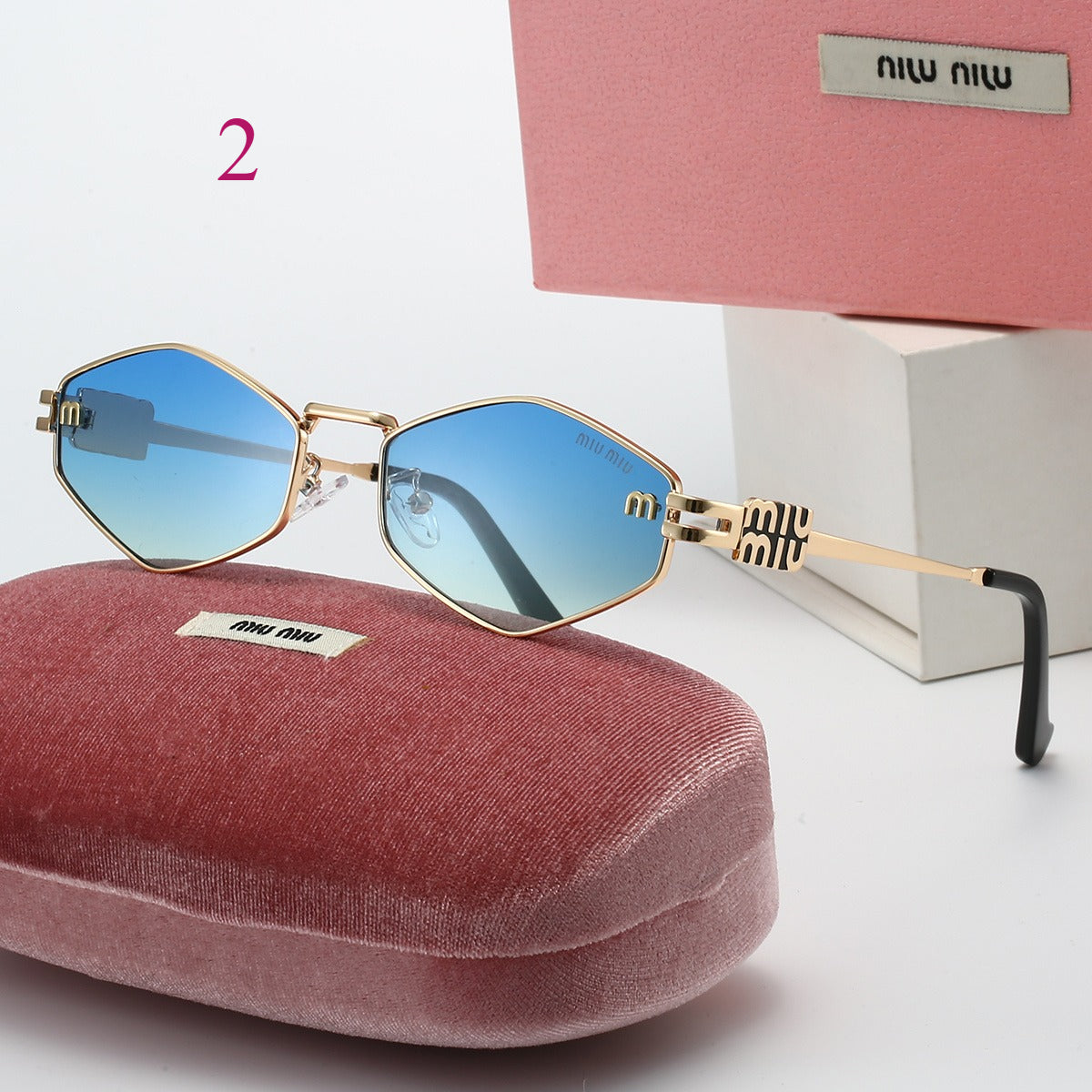 Round Metal-Frame Sunglasses with Logo Hinges