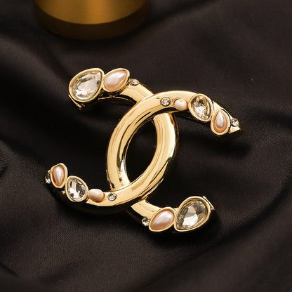 Alloy Steel Stamped Logo Brooch,Brooches Collection、CH*NEL Series