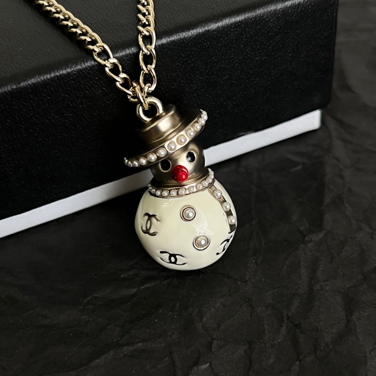Pearl-Look Teardrop Pendant Necklace