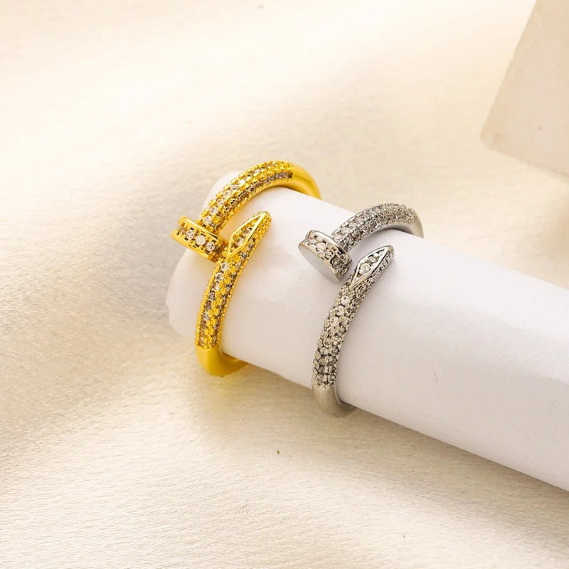Copper Zirconium Real Gold Plated Ring,Cart*er Series、Rings Collection