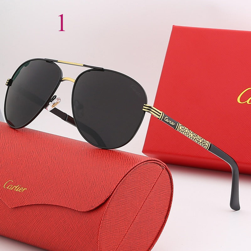 Teardrop Aviator Sunglasses with Decorative Temples