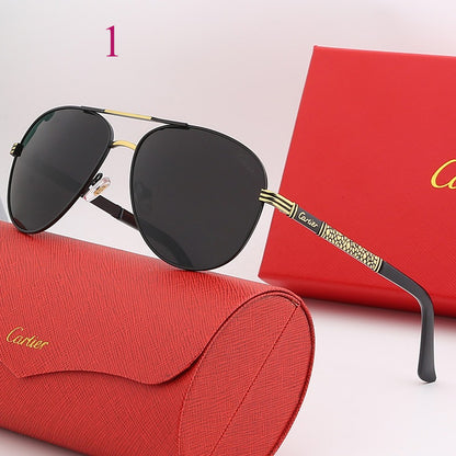 Teardrop Aviator Sunglasses with Decorative Temples