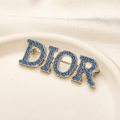 Alloy Stamped Logo Real Gold Plated Brooch,Brooches Collection、D*or Series