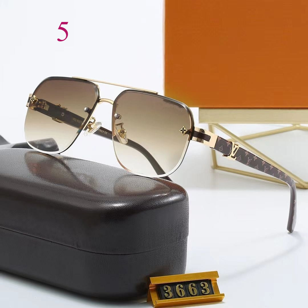 Navigator Sunglasses with Patterned Metal Temples