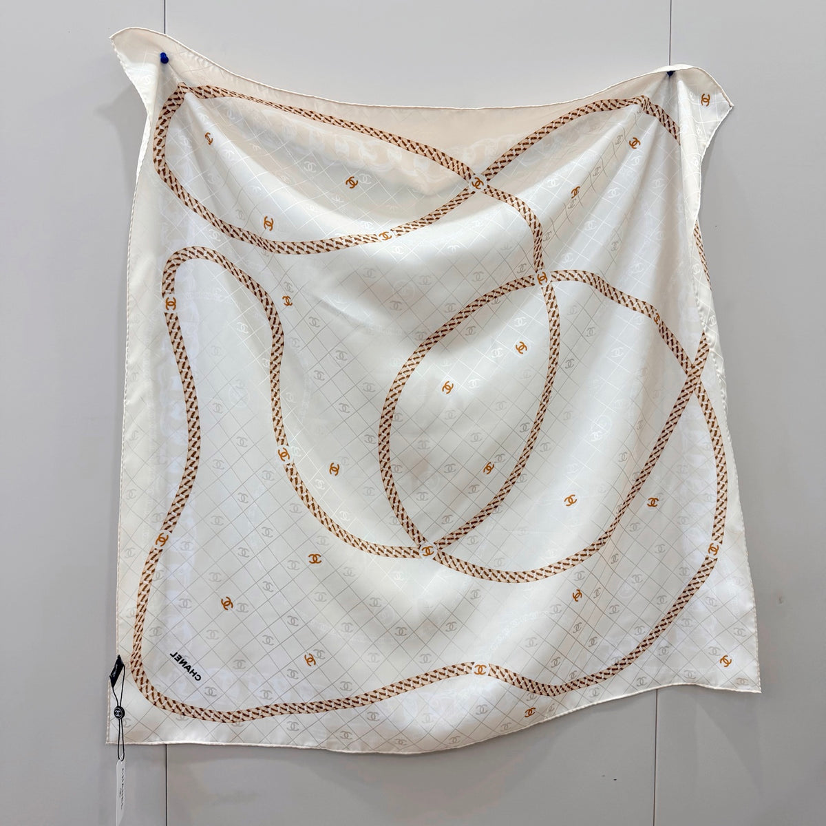 Chain Border Monogram Square Scarf - 90 x 90 cm