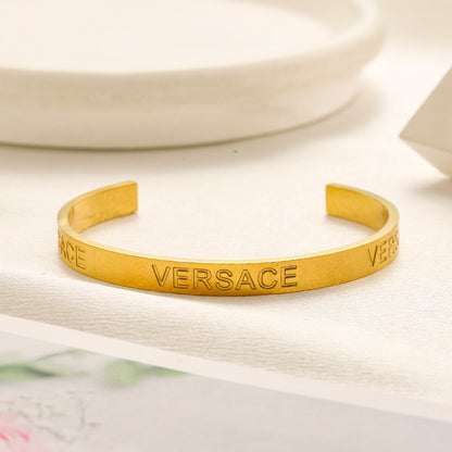 304 Stainless Steel Engraved Slim Cuff Bracelet - Style Options