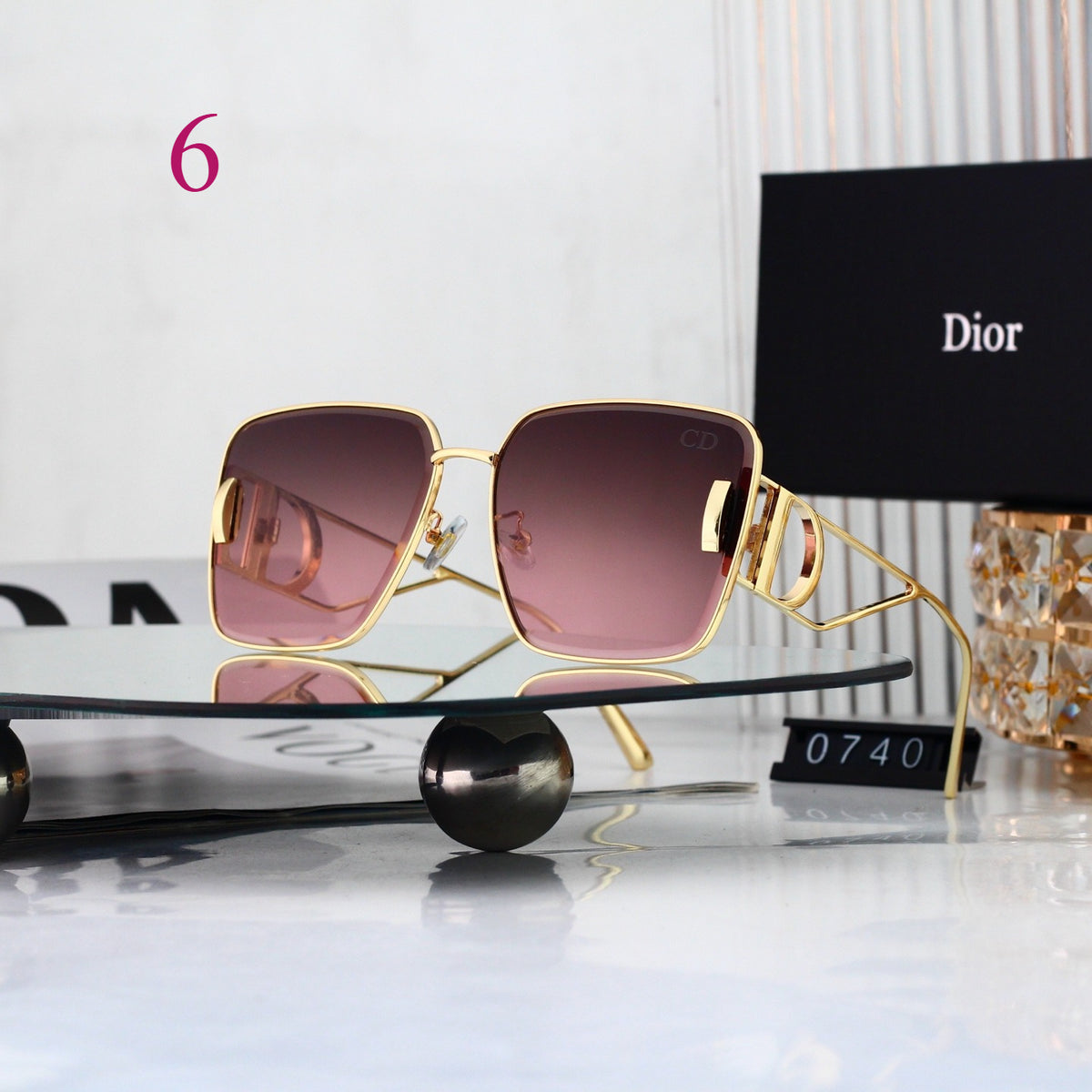 Squared Aviator Sunglasses with Slim Metal Rims