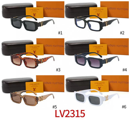 Chunky Rounded Rectangle Sunglasses with Monogram Temples