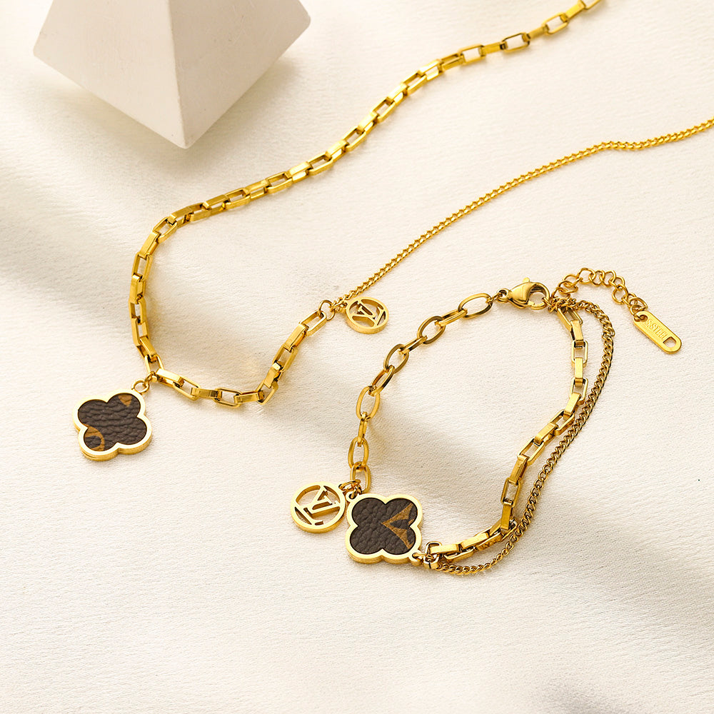 Set Collana Bracciale in Acciaio Inox 304