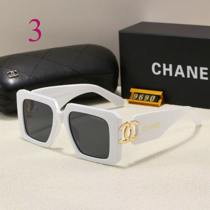 Chunky Square Sunglasses with Interlocking Logo Temples
