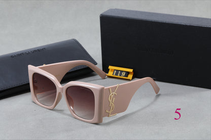 Square Cat-Eye Sunglasses with Monogram Temples