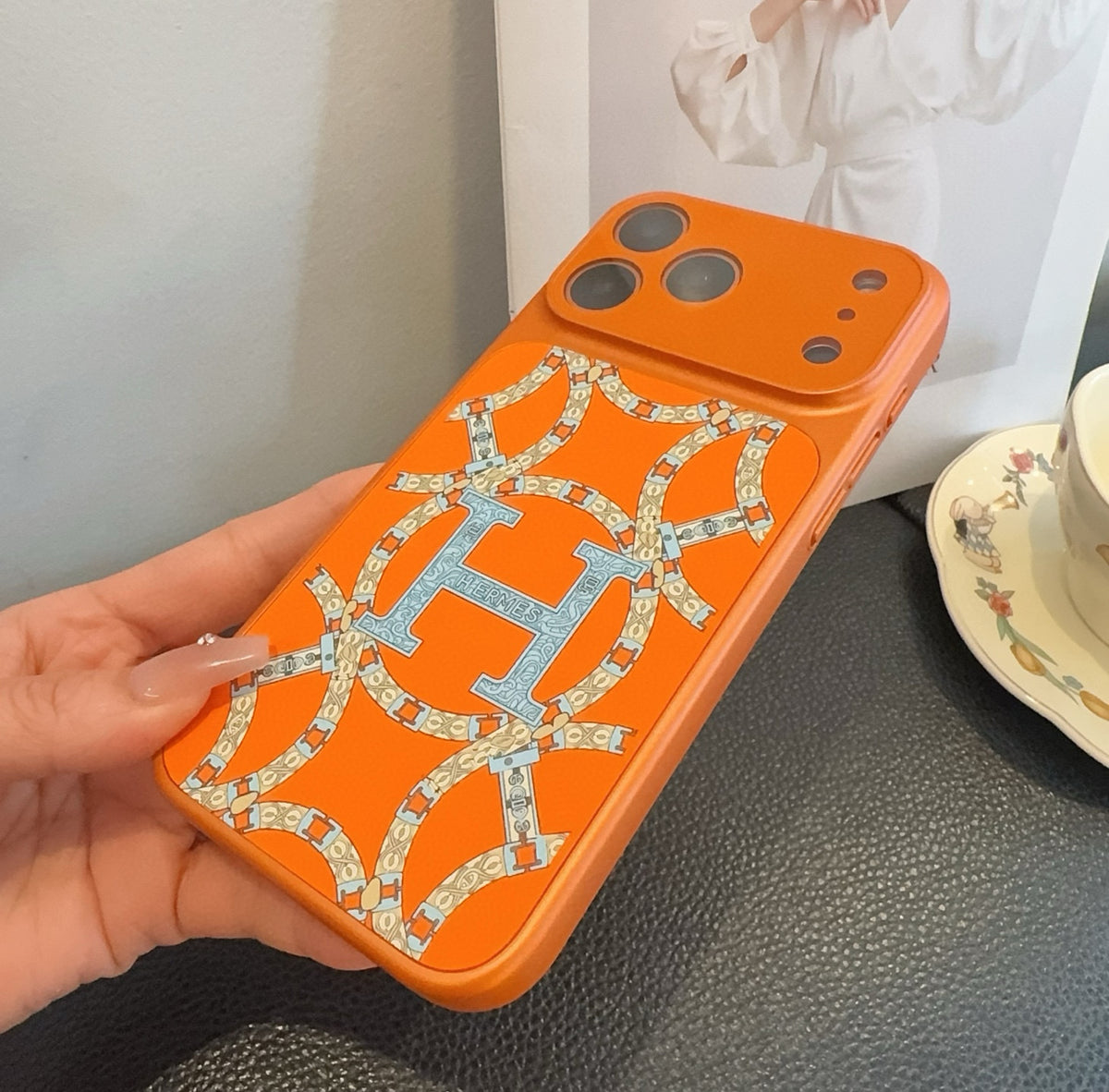 Fashion Aesthetic Shock Absorbing Protective Phone Case  He*mes Series、Fashion Phone Case