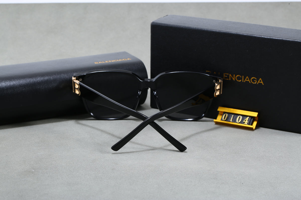 Flat-Top Square Sunglasses with Logo Hinges
