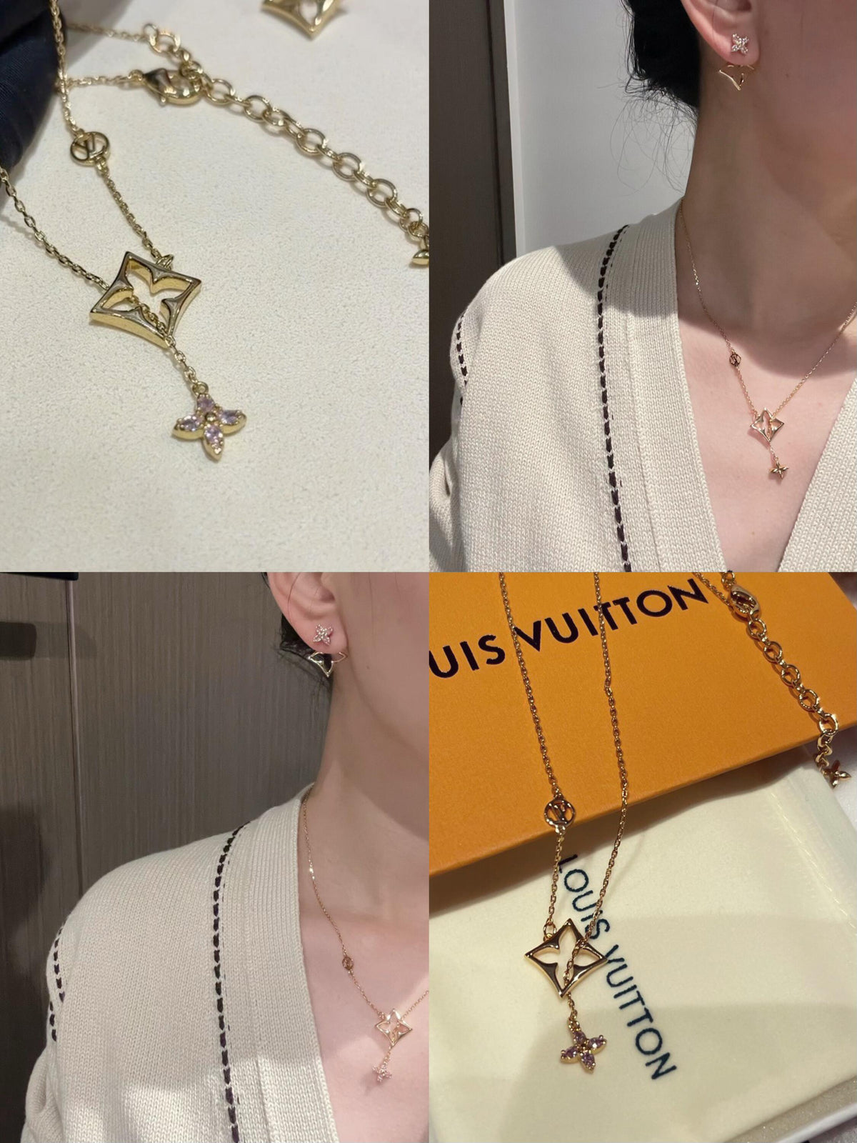 Openwork Floral Pendant Necklace