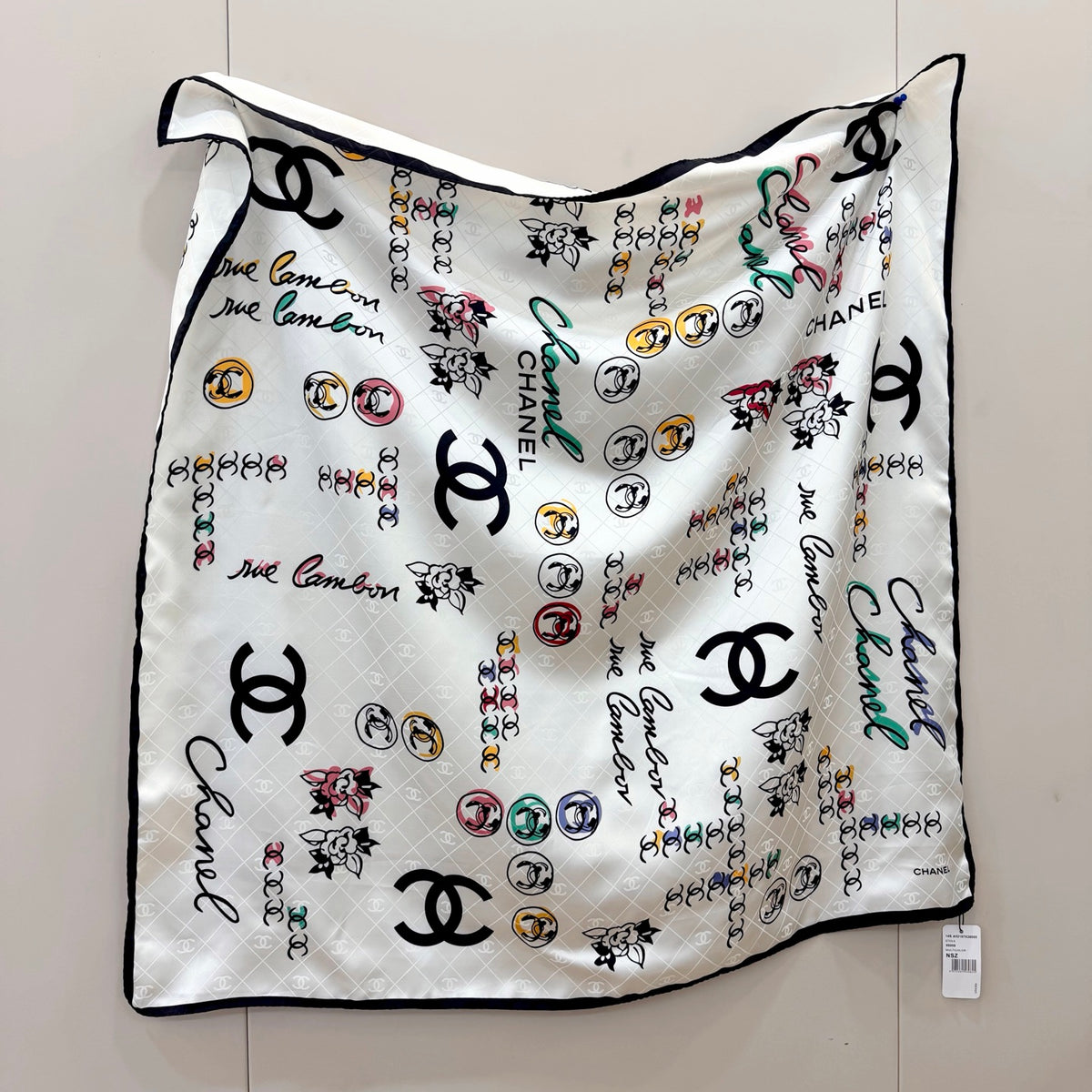 Jewelry Motif Square Scarf - 90 x 90 cm