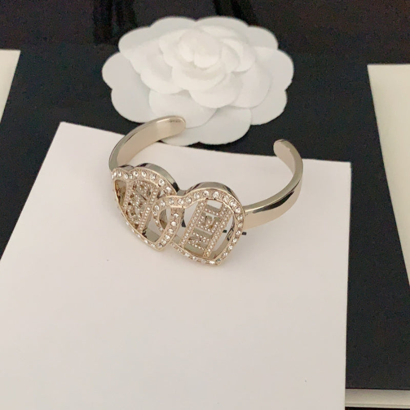 Pave Double Oval Cuff Bracelet