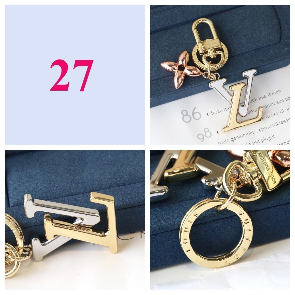Premium Fashion Keychain Stylish Accessory、L*V Series、𝐊𝐞𝐲𝐜𝐡𝐚𝐢𝐧𝐬 & 𝐊𝐞𝐲 𝐑𝐢𝐧𝐠𝐬（𝐇）
