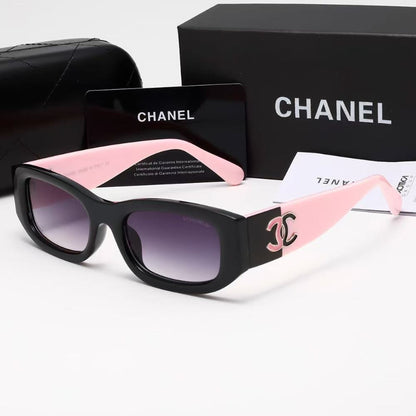 Slim Cat-Eye Sunglasses with Wide Logo Temples