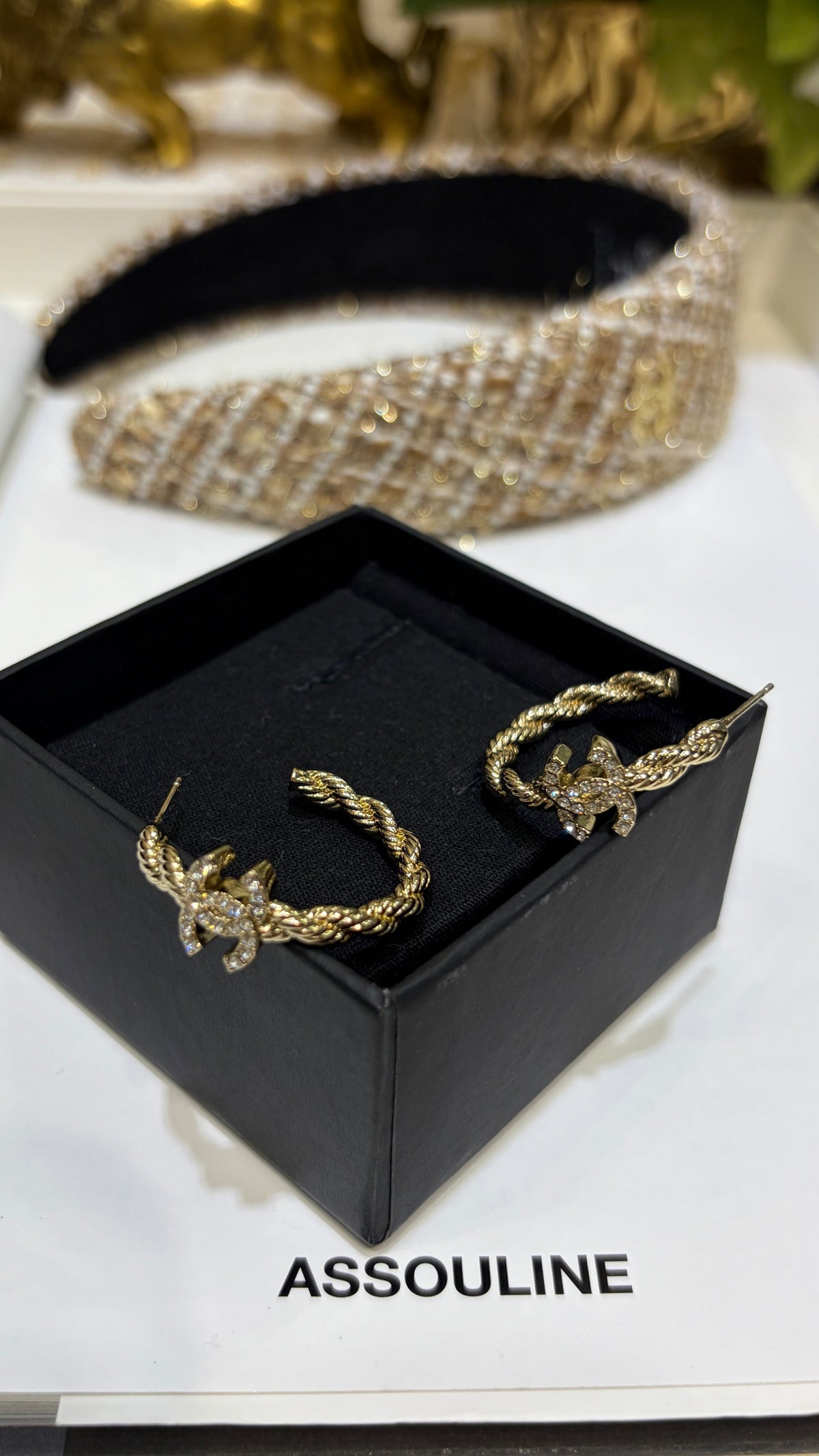 Braided Interlocking-C Hoop Earrings