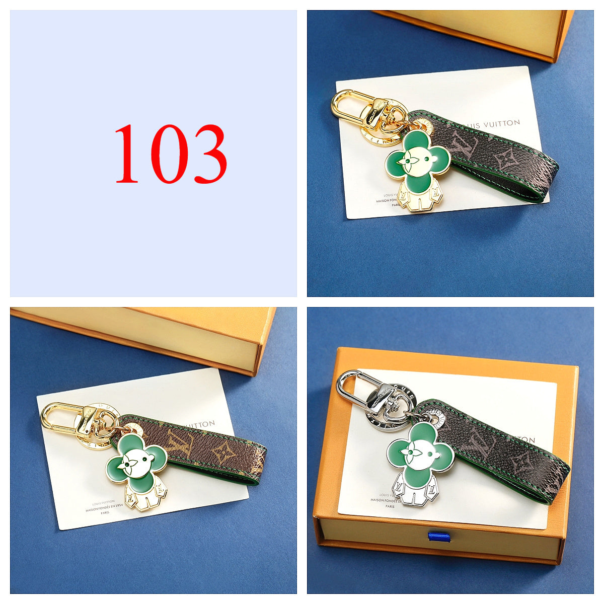 Premium Fashion Keychain Stylish Accessory、L*V Series、𝐊𝐞𝐲𝐜𝐡𝐚𝐢𝐧𝐬 & 𝐊𝐞𝐲 𝐑𝐢𝐧𝐠𝐬（𝐇）
