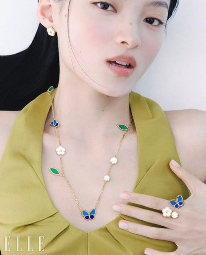 Butterfly & Leaf Station Necklace
