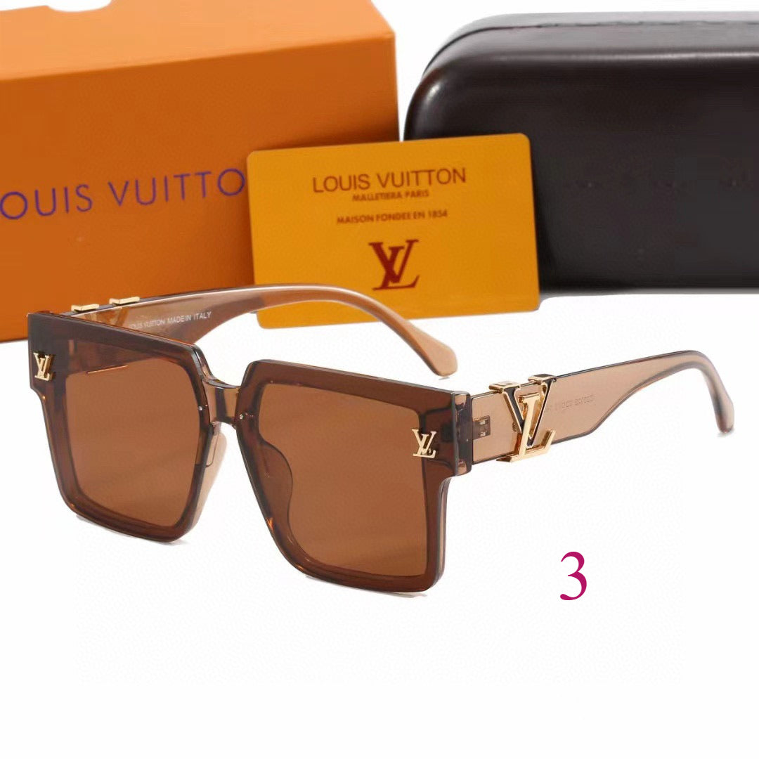 Chunky Flat-Top Square Sunglasses with Logo Temples