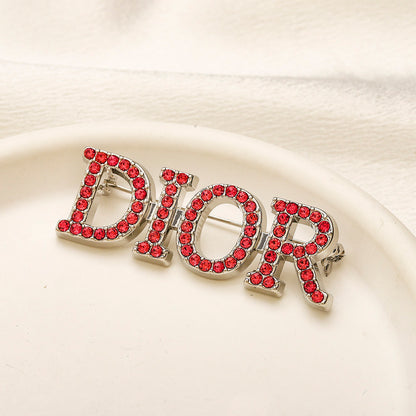 Alloy Stamped Logo Real Gold Plated Brooch,Brooches Collection、D*or Series