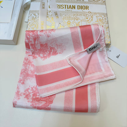 Scenic Print Colorblock Square Scarf - 90 x 90 cm