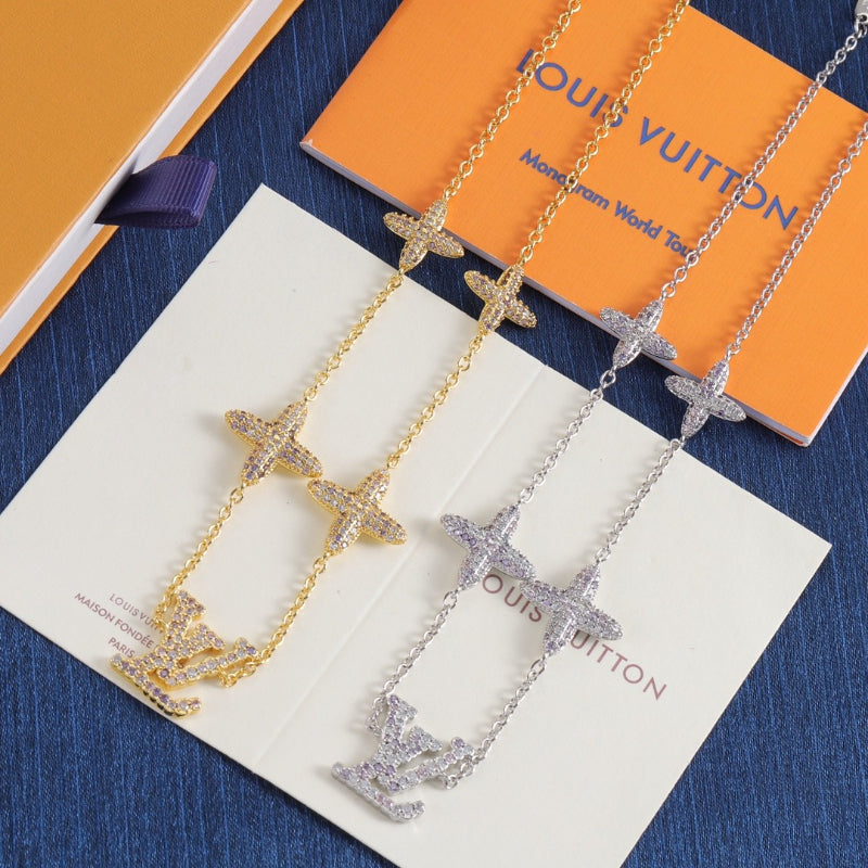 Layered Floral Monogram Necklace