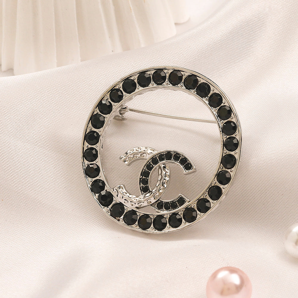 Alloy Stamped Real Gold Plated Brooch,Brooches Collection、CH*NEL Series