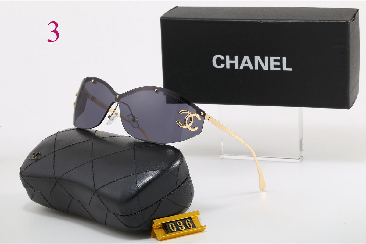 Slim Oval Sunglasses with Metallic Temple Accents