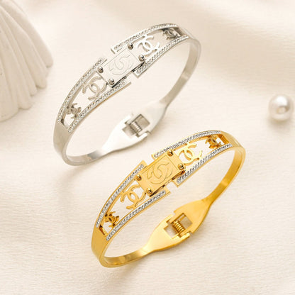 304 Stainless Steel Star Cutout Bangle Bracelet